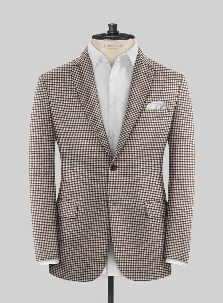 Reda Beltra Brown Checks Wool Jacket - StudioSuits