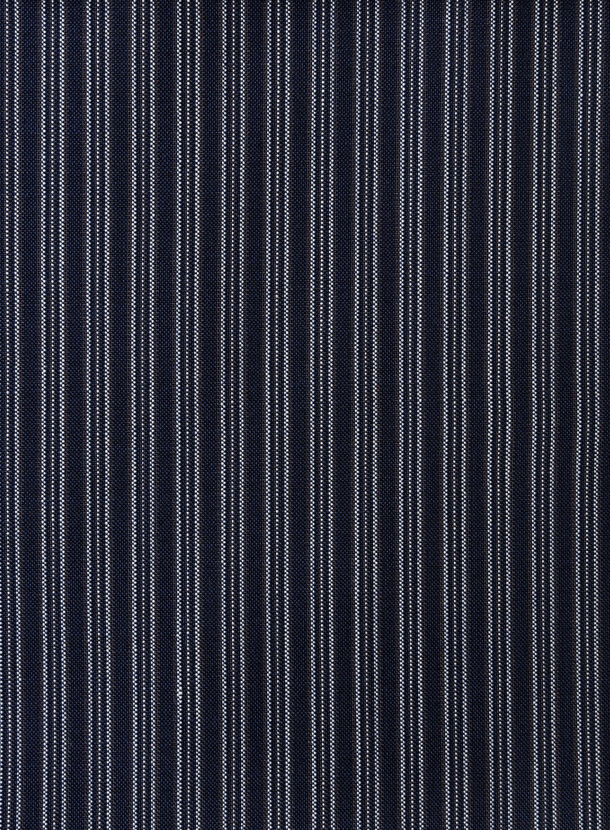 Reda Bravon Dark Blue Stripe Wool Jacket - StudioSuits