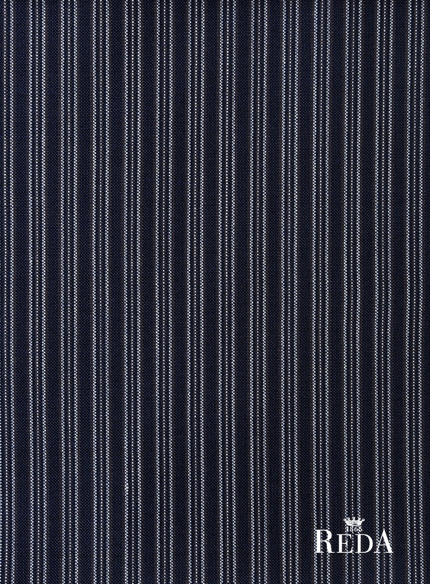 Reda Bravon Dark Blue Stripe Wool Suit - StudioSuits