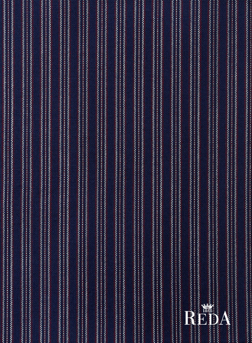 Reda Bravon Navy Blue Stripe Wool Suit - StudioSuits