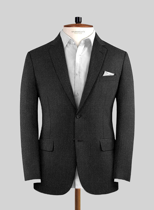 Reda Charcoal Pure Wool Jacket - StudioSuits