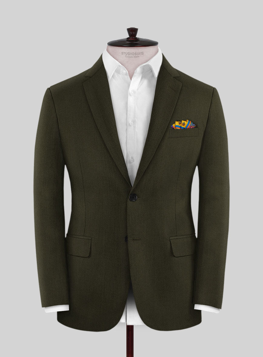 Reda Dark Green Wool Jacket - StudioSuits