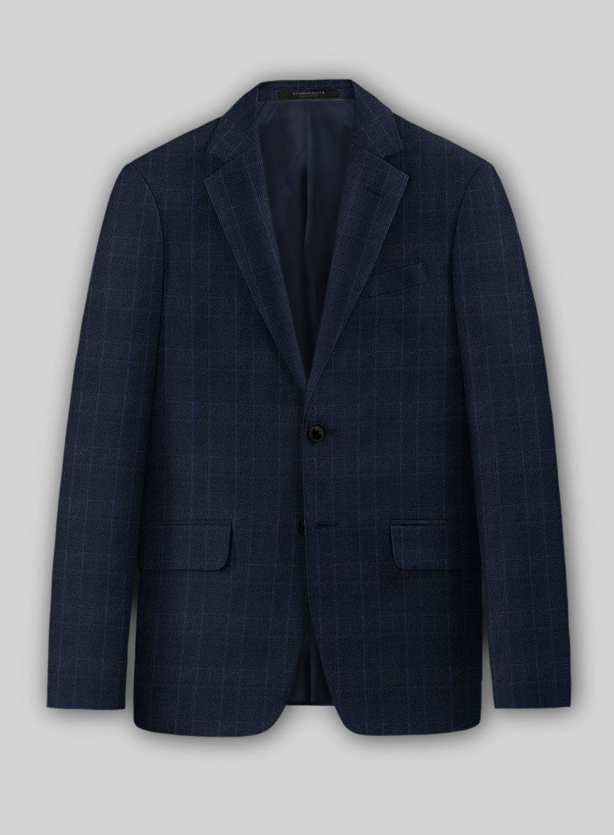 Reda Elian Blue Checks Wool Jacket - StudioSuits