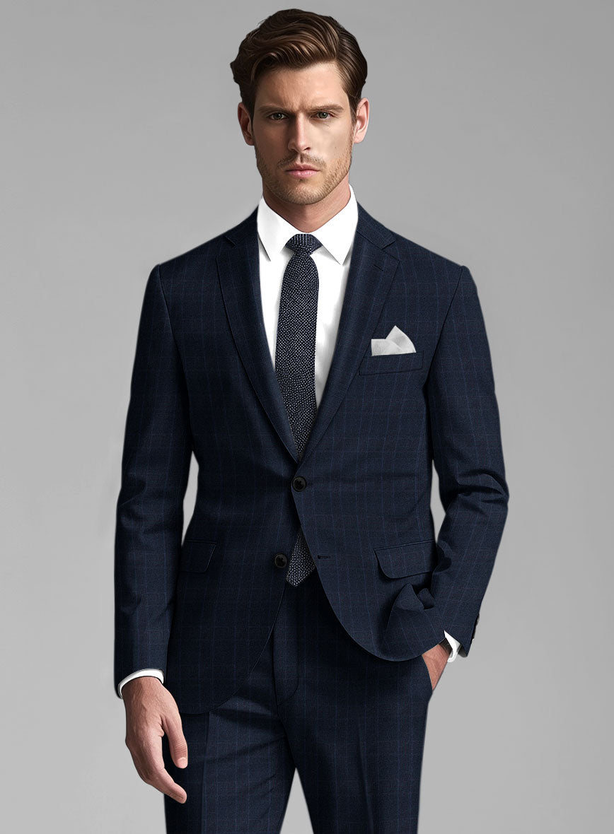 Reda Elian Blue Checks Wool Jacket - StudioSuits