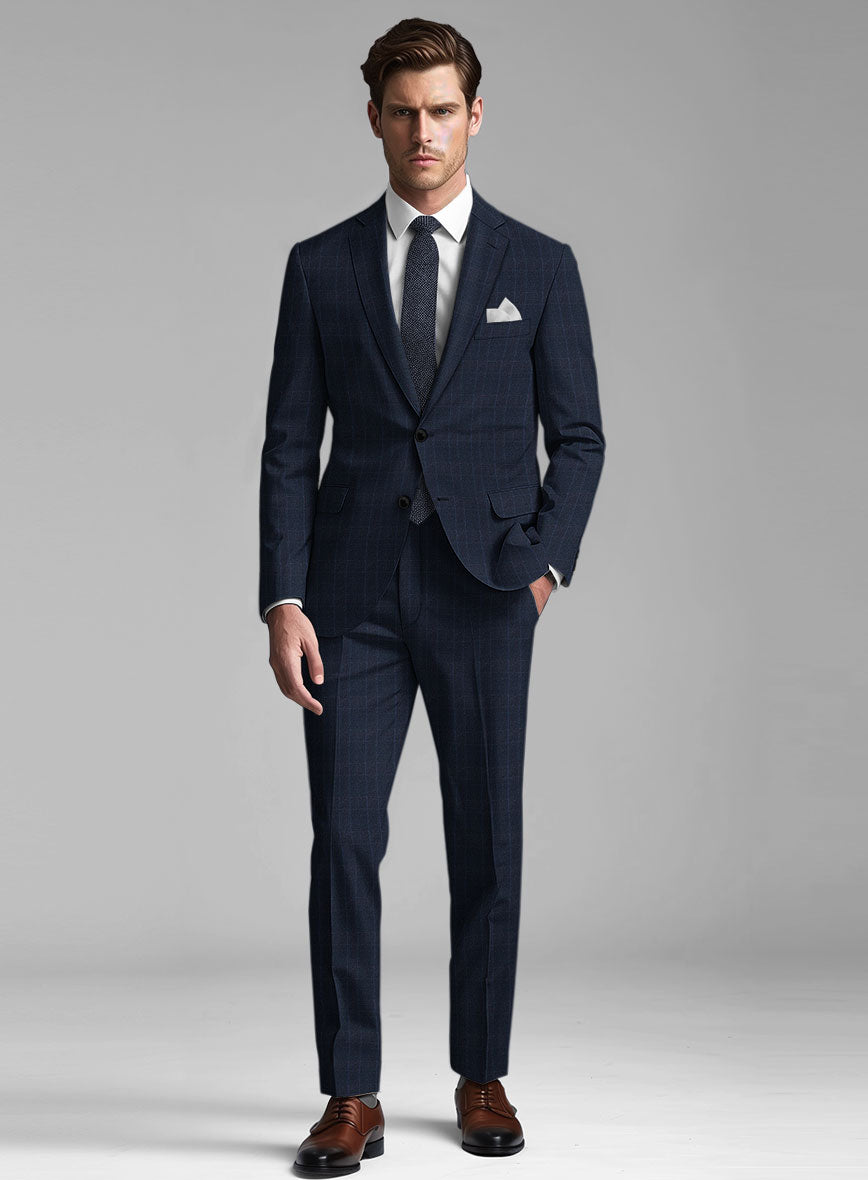 Reda Elian Blue Checks Wool Suit - StudioSuits