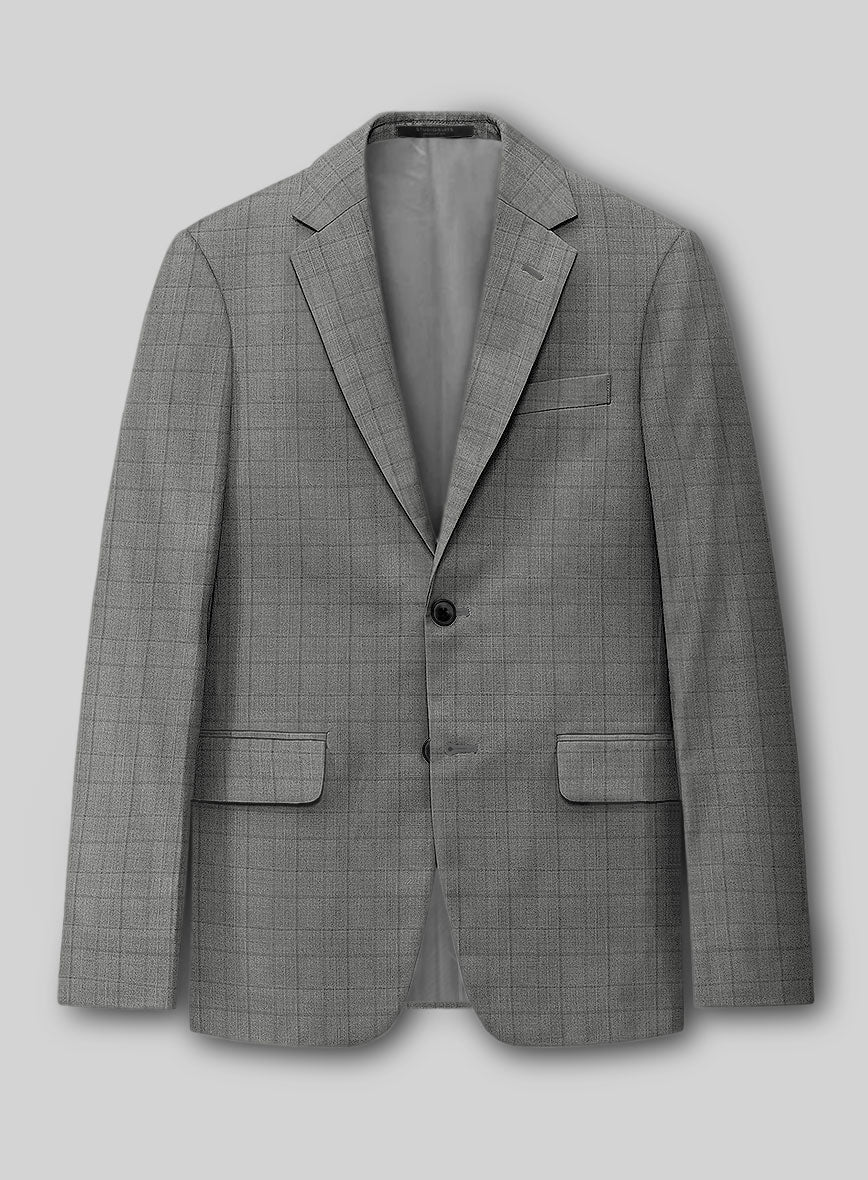 Reda Erlon Gray Checks Wool Jacket - StudioSuits