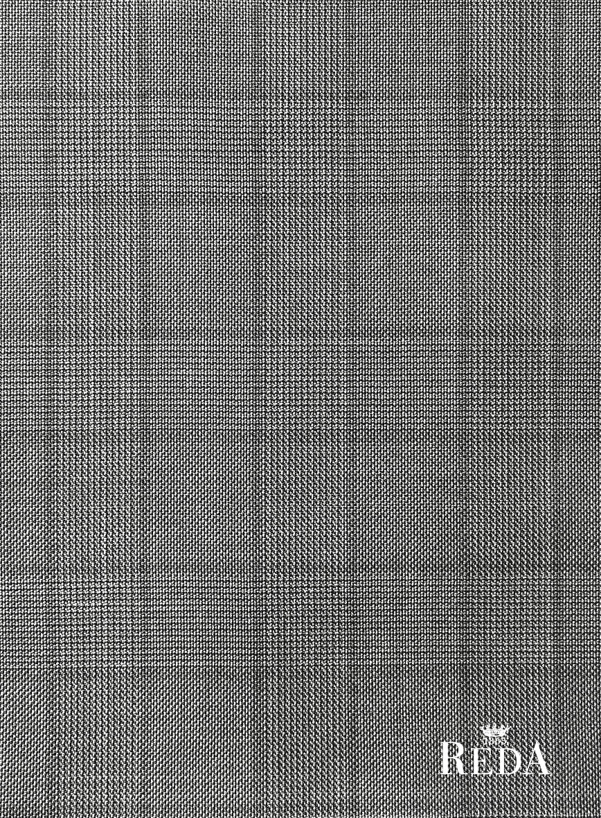 Reda Erlon Gray Checks Wool Jacket - StudioSuits