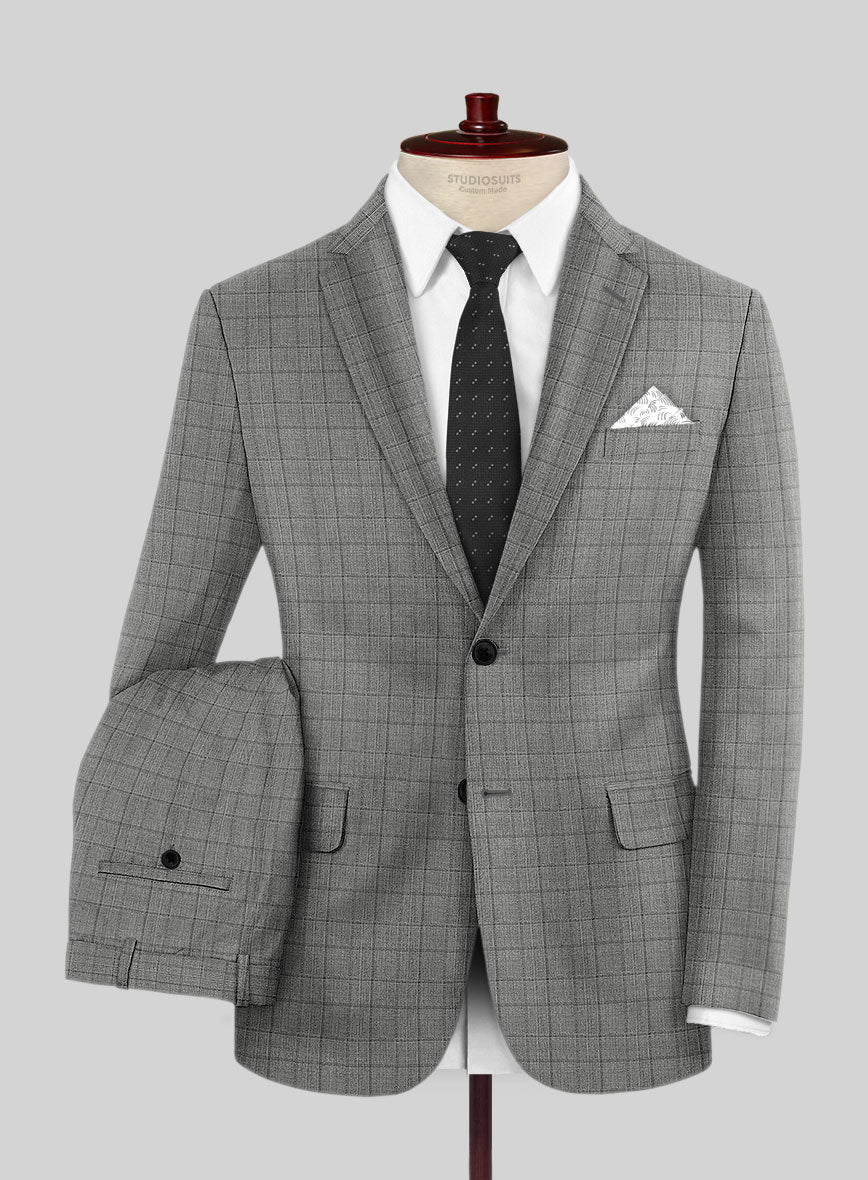 Reda Erlon Gray Checks Wool Suit - StudioSuits