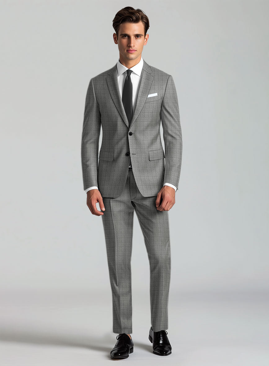 Reda Erlon Gray Checks Wool Suit - StudioSuits