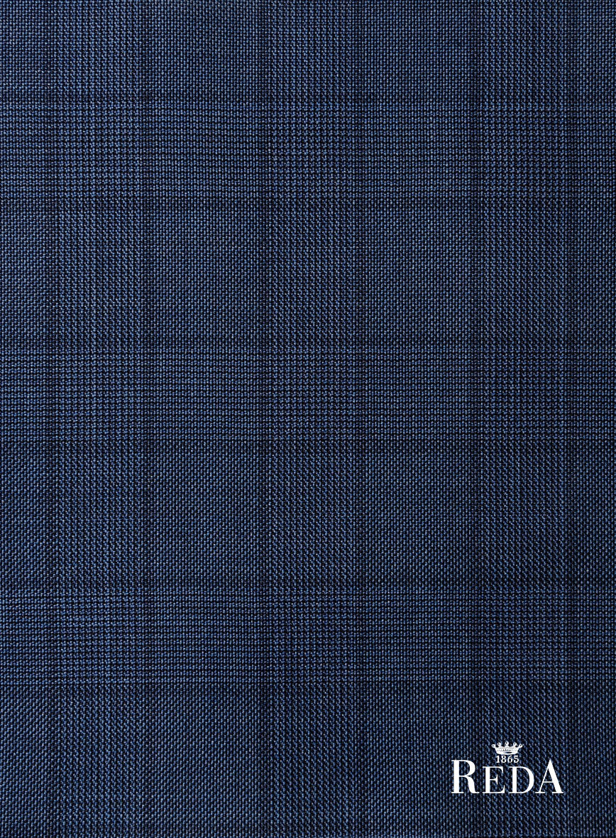 Reda Erlon Royal Blue Checks Wool Suit