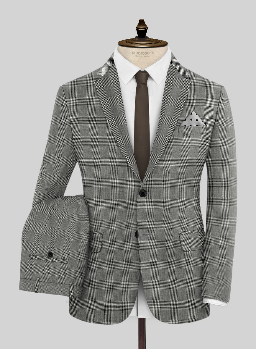 Reda Fivaro Black Checks Wool Suit