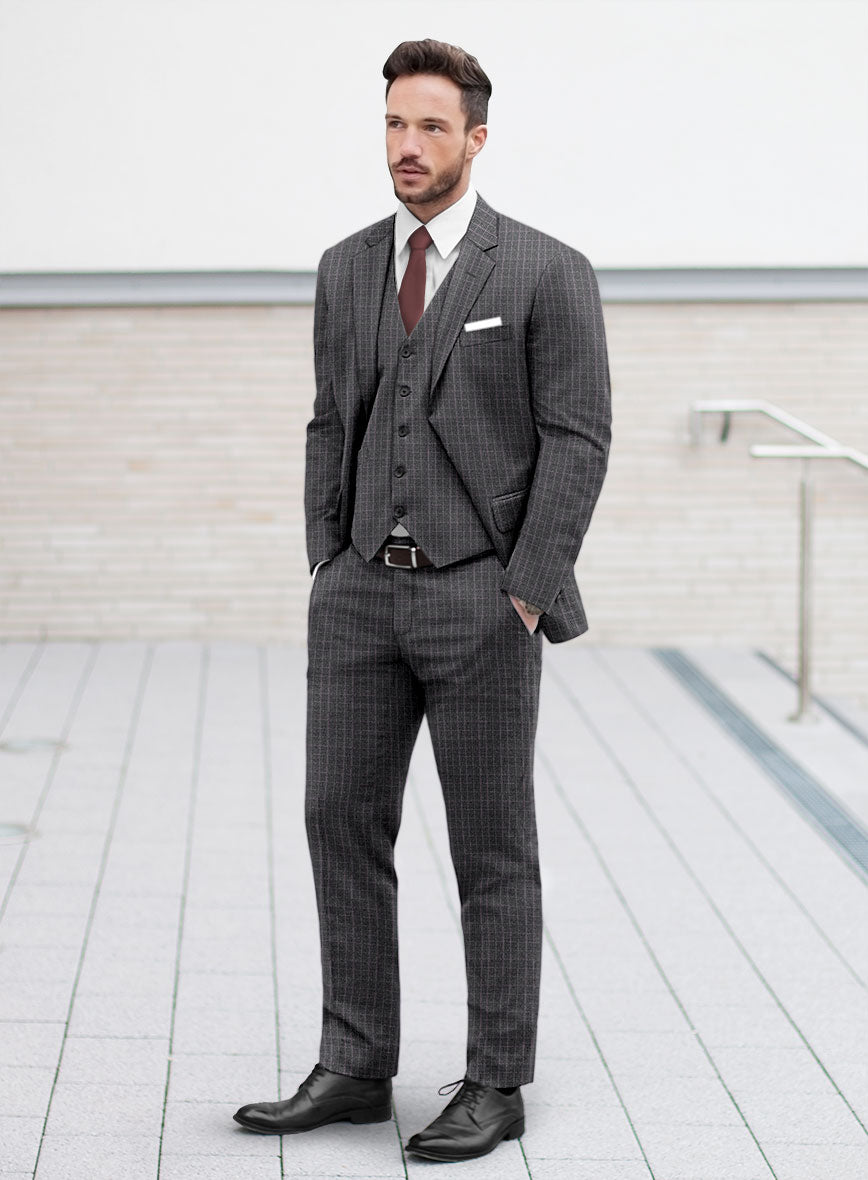 Reda Homio Gray Checks Wool Suit - StudioSuits