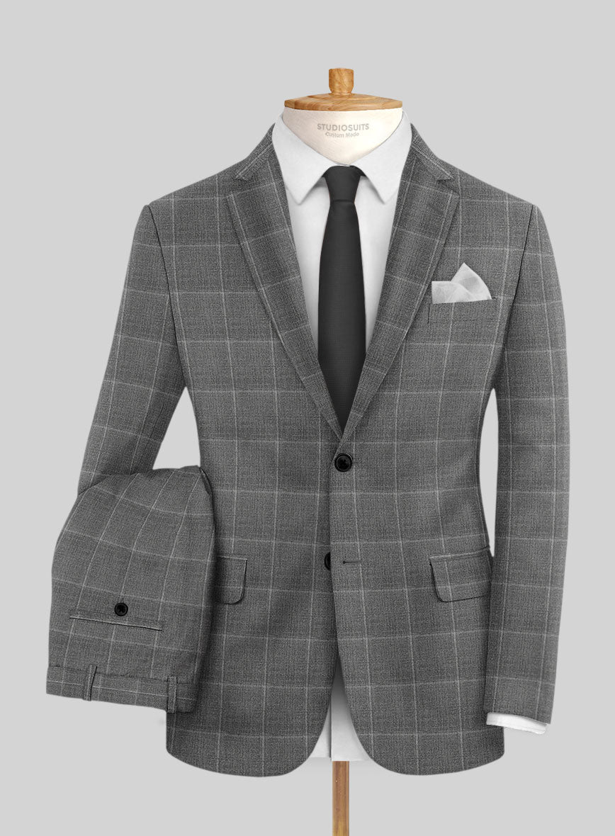 Reda Lindale Gray Checks Wool Suit