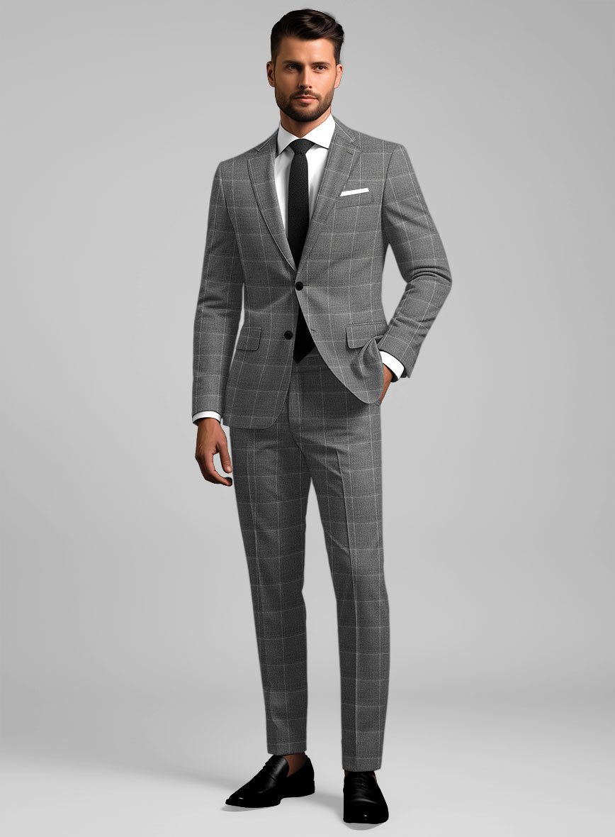 Reda Lindale Gray Checks Wool Suit