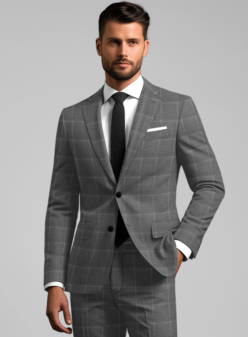 Reda Lindale Gray Checks Wool Suit