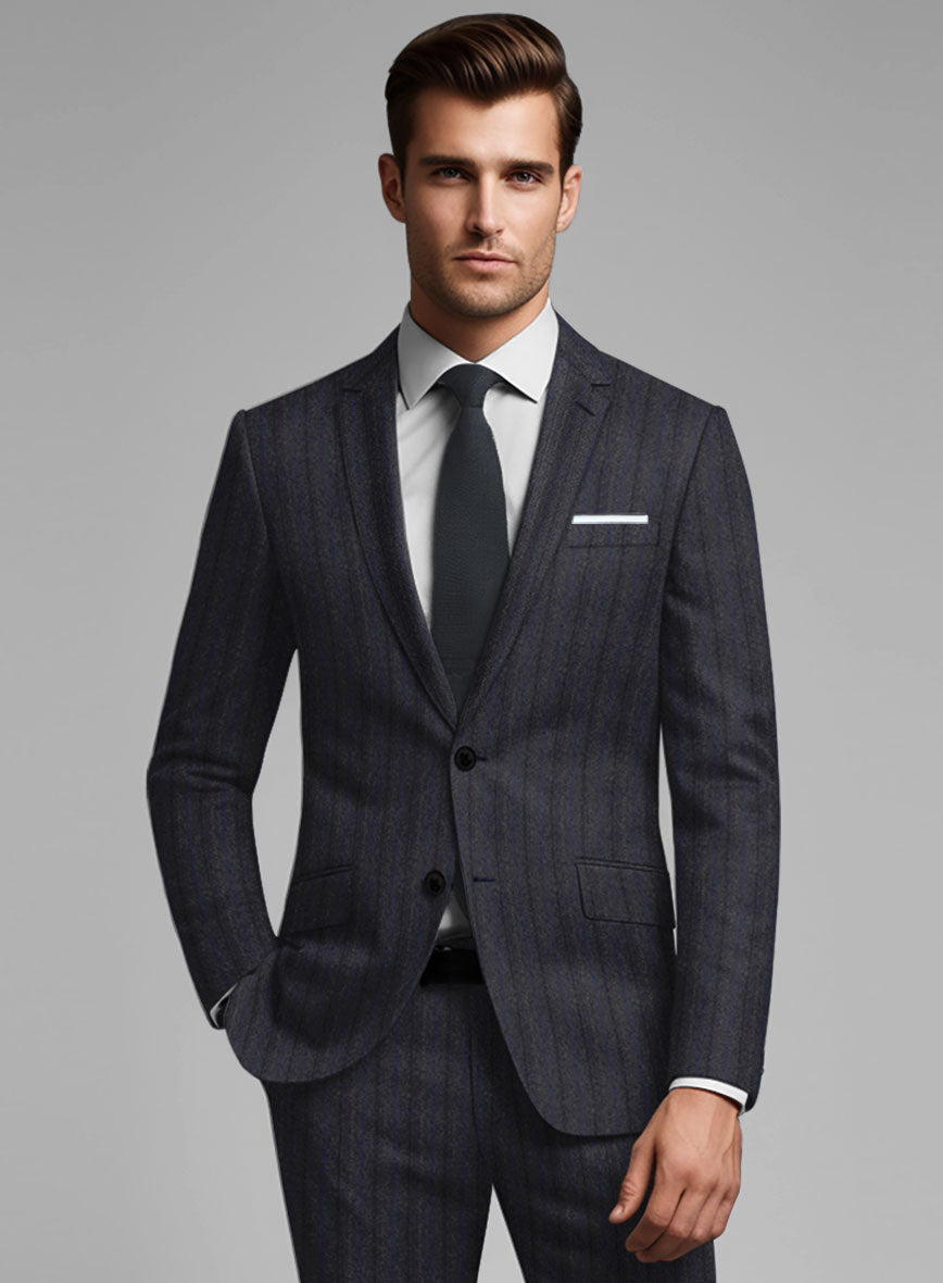 Reda Liora Charcoal Stripe Wool Suit