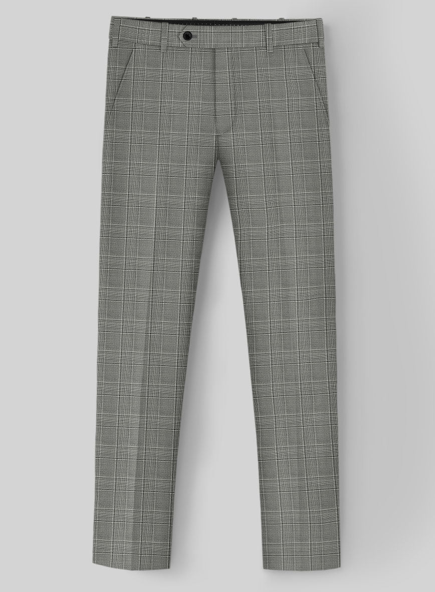 Reda Mavlox Gray Checks Wool Pants - StudioSuits