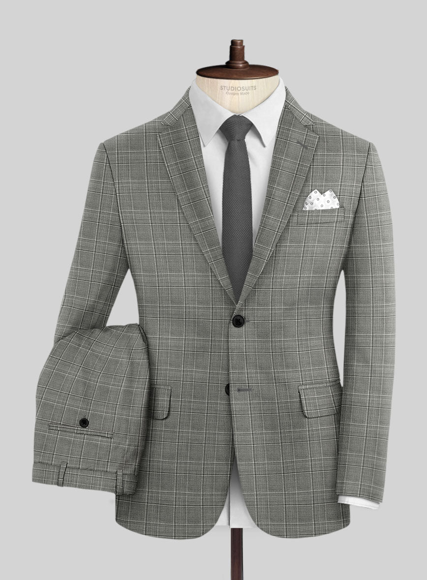 Reda Mavlox Gray Checks Wool Suit