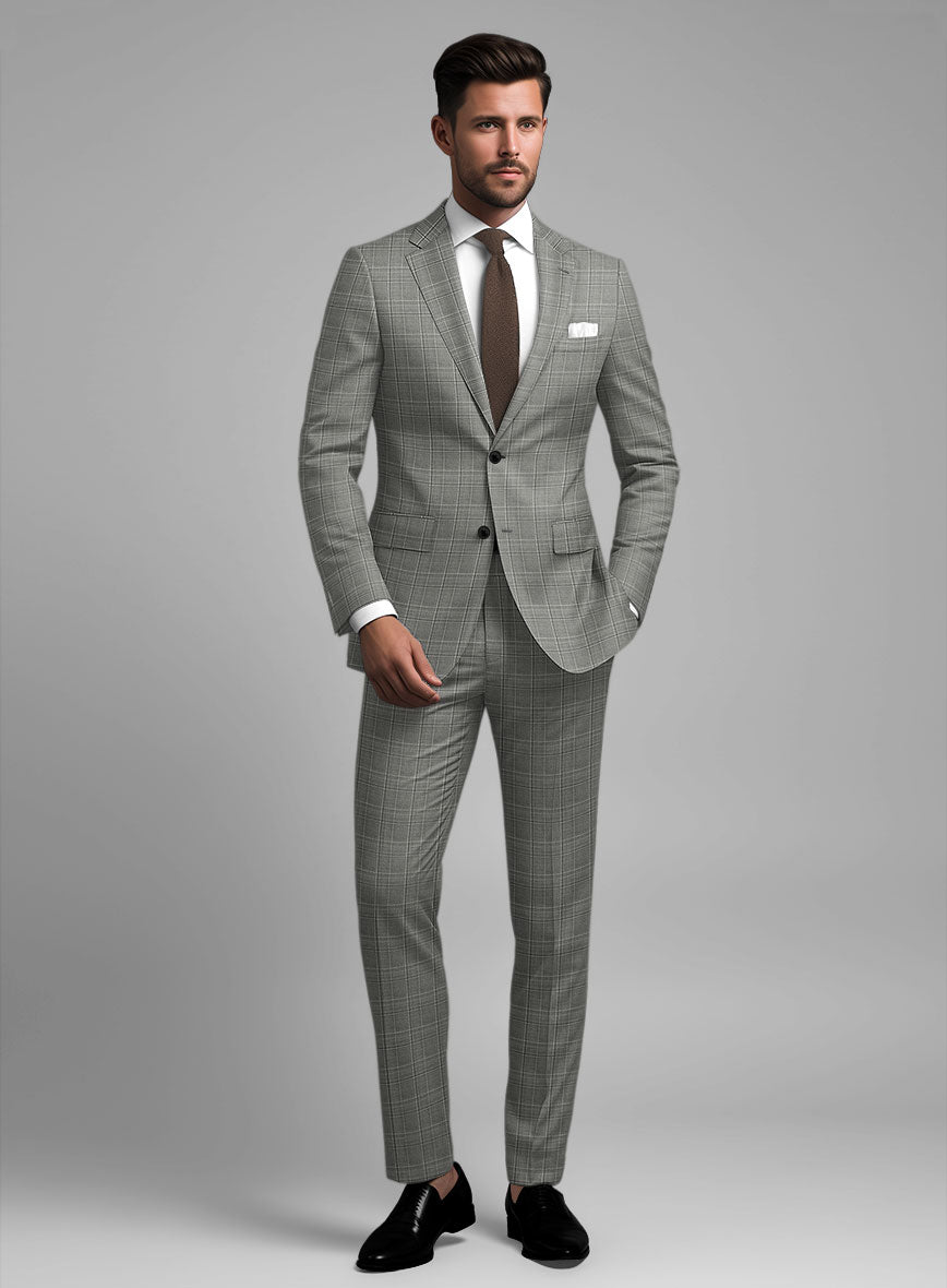 Reda Mavlox Gray Checks Wool Suit