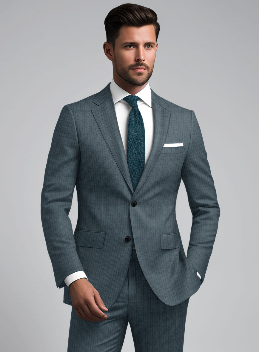 Reda Tibaro Blue Stripe Wool Suit - StudioSuits