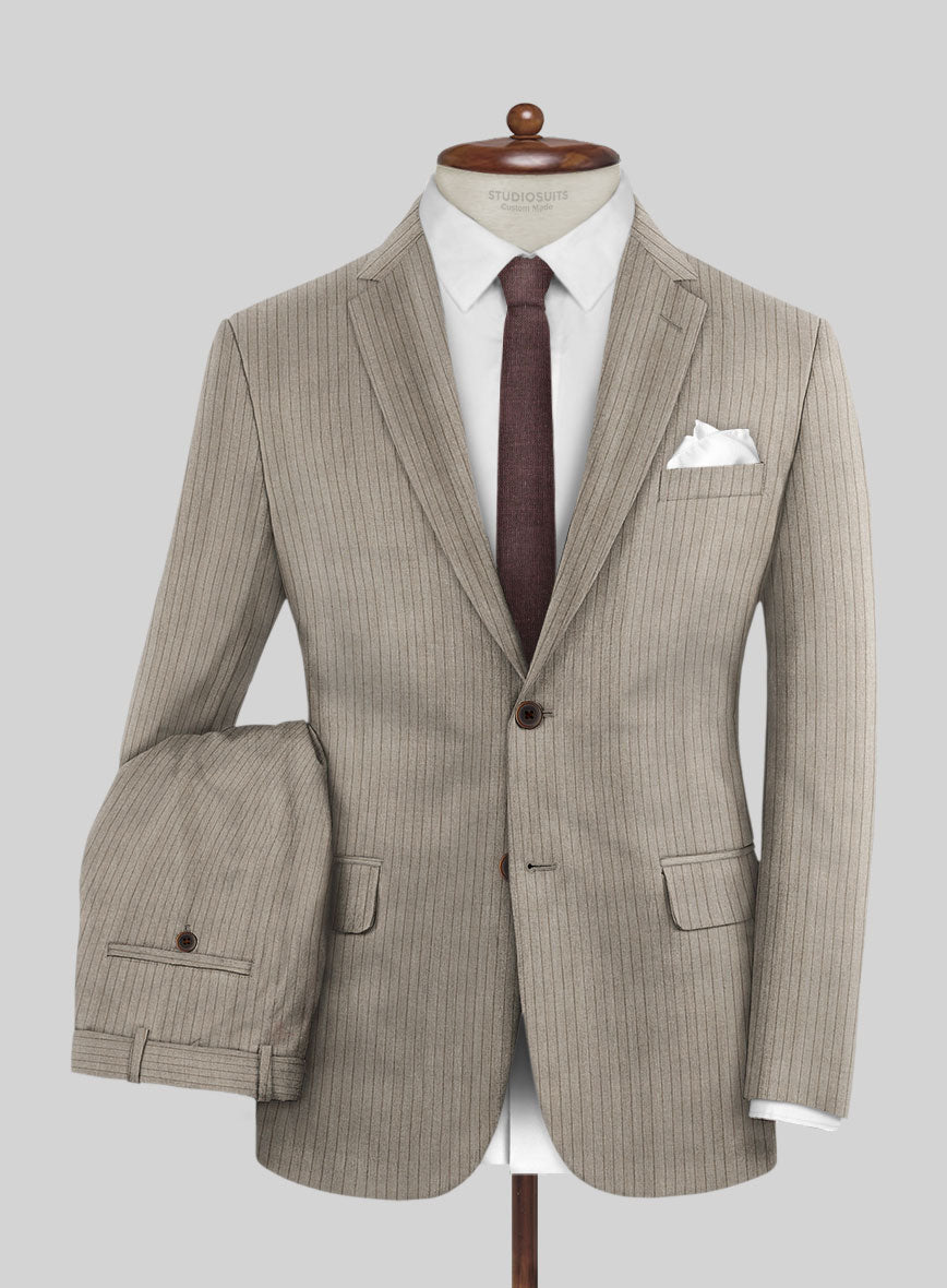 Reda Tibaro Brown Stripe Wool Suit - StudioSuits