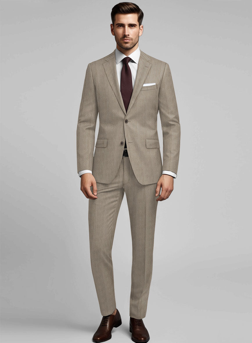 Reda Tibaro Brown Stripe Wool Suit - StudioSuits