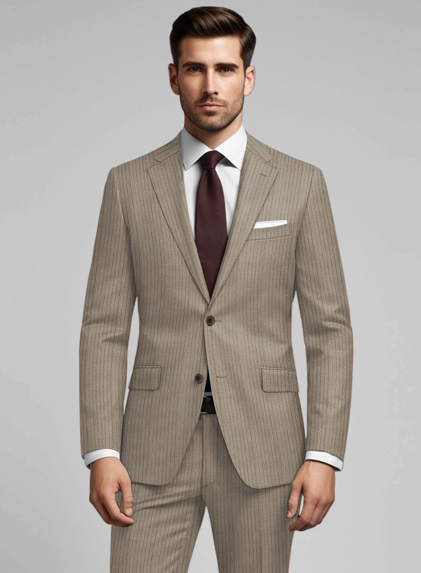 Reda Tibaro Brown Stripe Wool Suit - StudioSuits