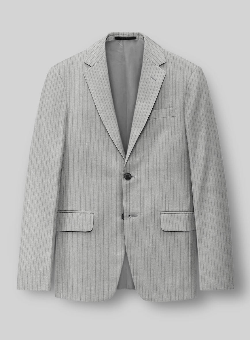 Reda Tibaro Gray Stripe Wool Jacket - StudioSuits