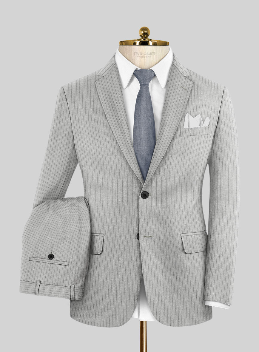 Reda Tibaro Gray Stripe Wool Suit - StudioSuits