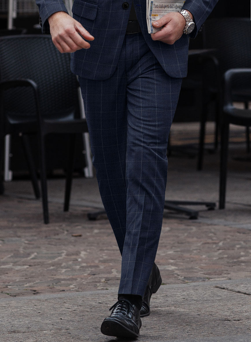 Reda Trivon Blue Checks Wool Suit