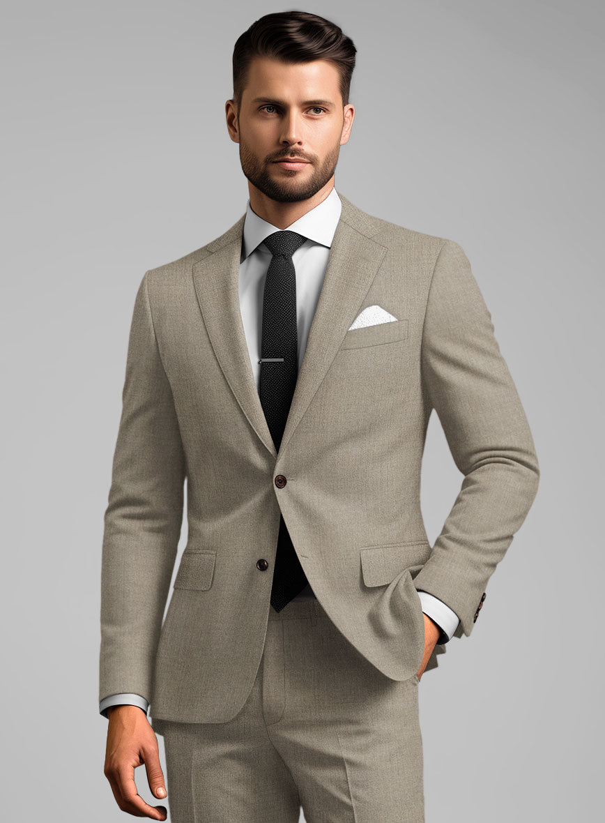 Reda Worsted Beige Pure Wool Jacket - StudioSuits