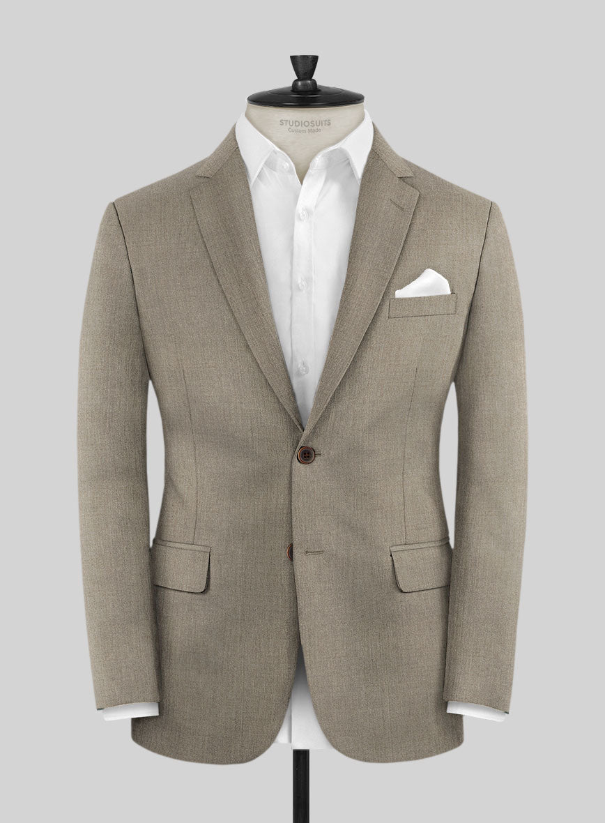 Reda Worsted Beige Pure Wool Jacket - StudioSuits