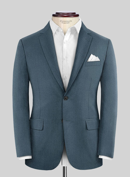 Reda Ebony Blue Wool Jacket - StudioSuits