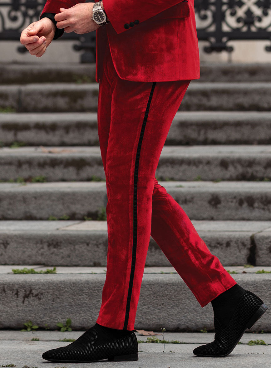 Red Velvet Tuxedo Suit - StudioSuits