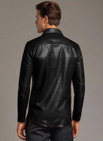 Regal Black Leather Shirt - StudioSuits