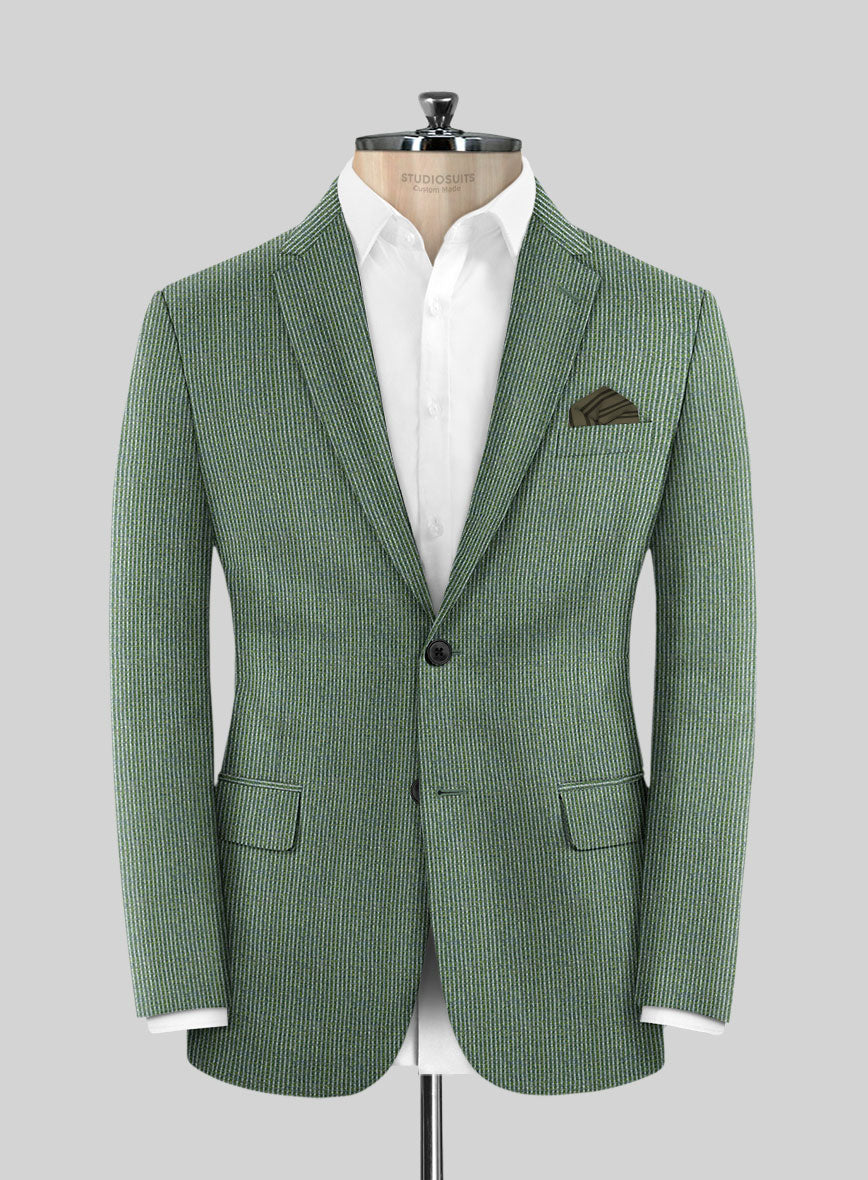 Regal Corded Green Stripe Tweed Jacket - StudioSuits