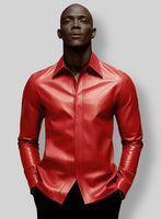 Rogue Red Leather Shirt - StudioSuits