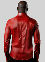 Rogue Red Leather Shirt - StudioSuits