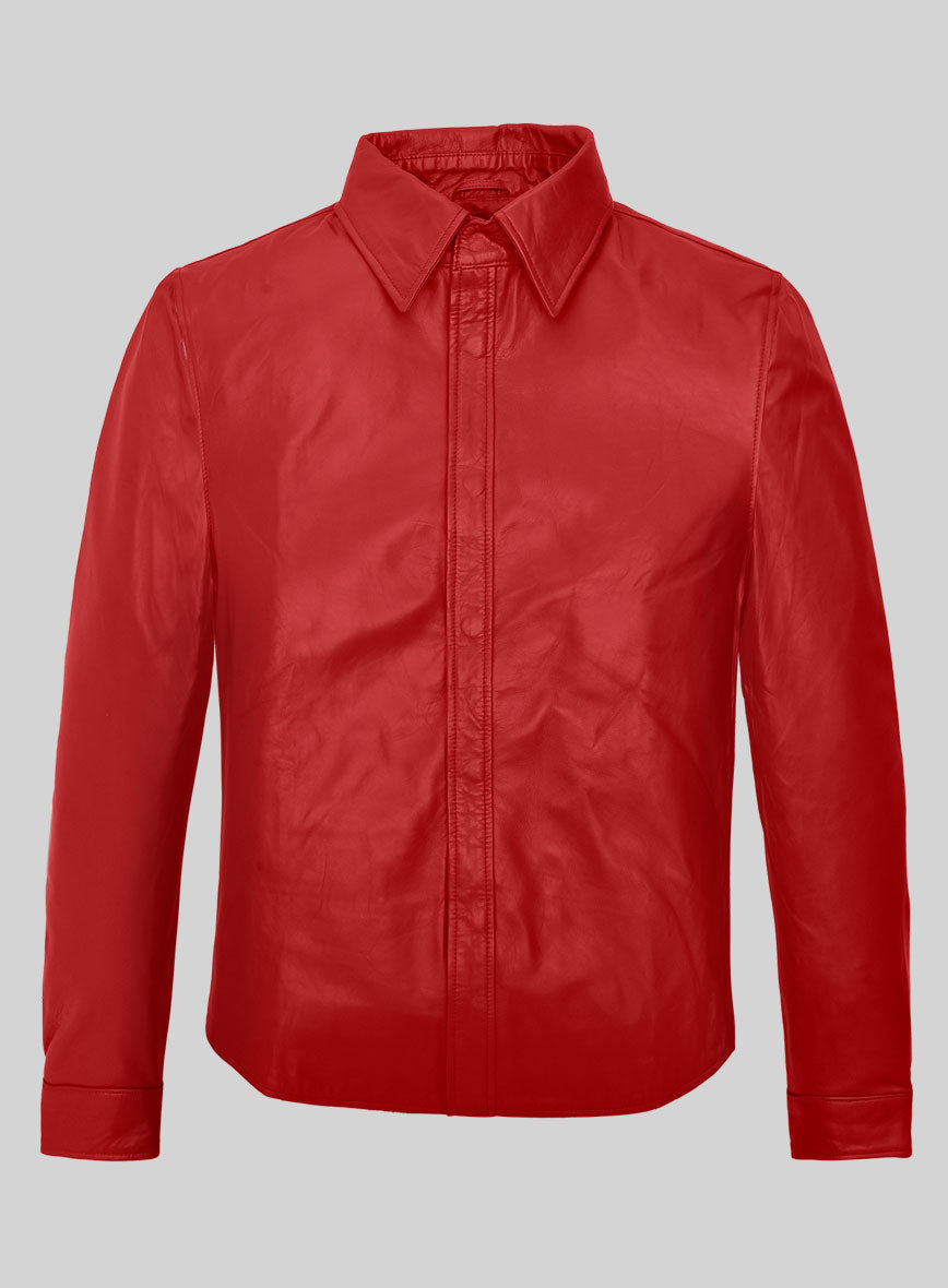 Rogue Red Leather Shirt - StudioSuits