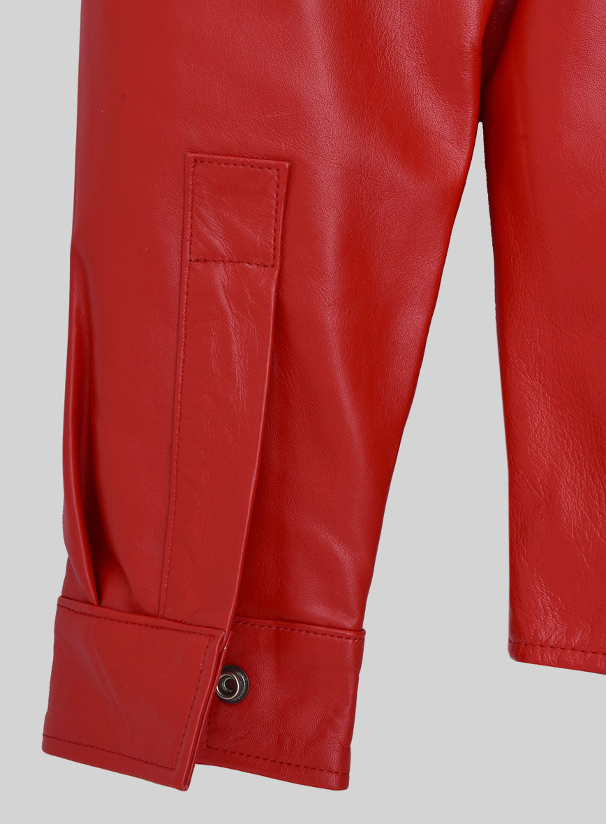 Rogue Red Leather Shirt - StudioSuits