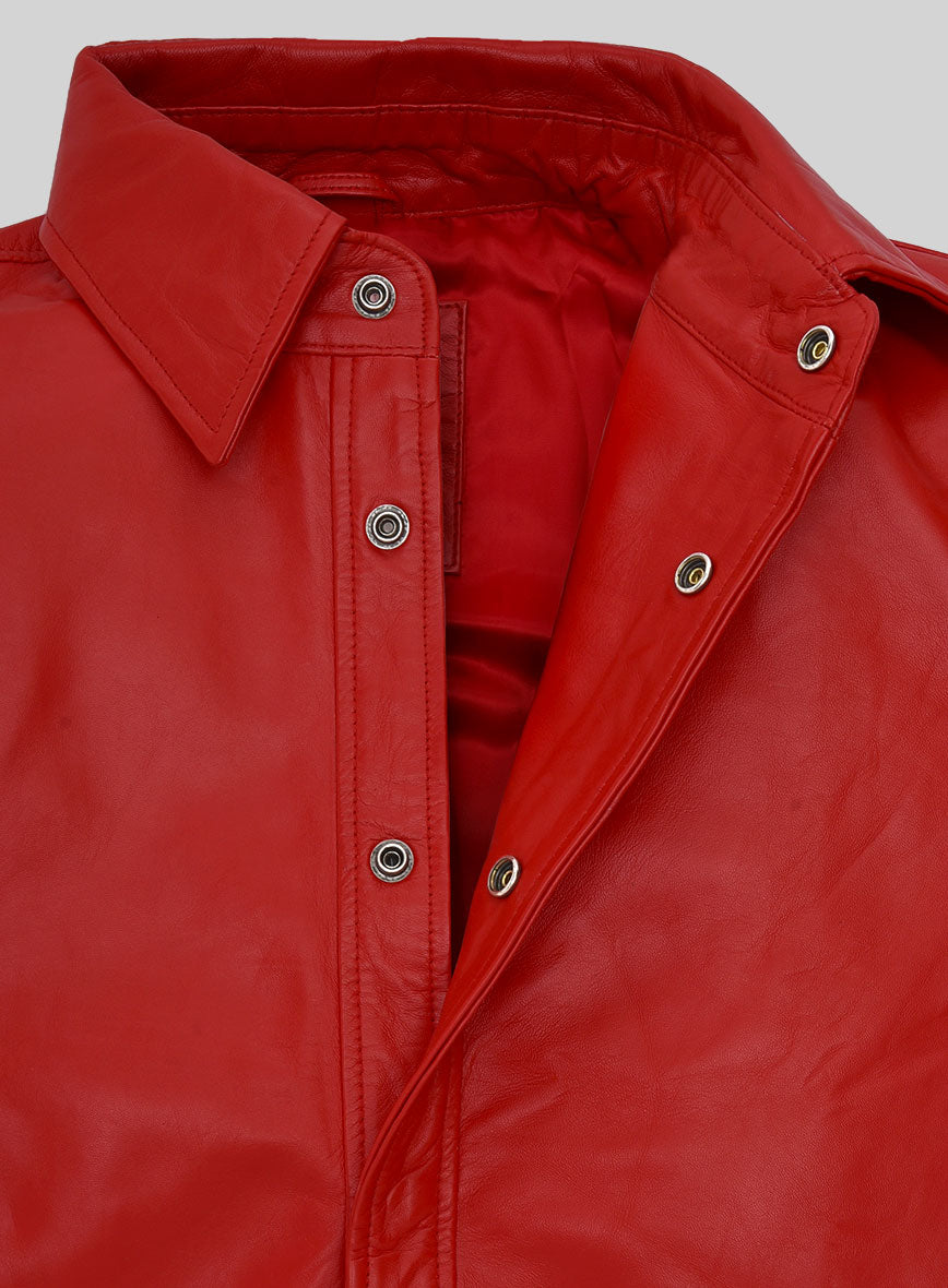 Rogue Red Leather Shirt - StudioSuits