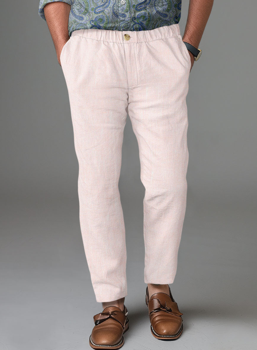 Easy Pants Roman Light Pink Linen - StudioSuits