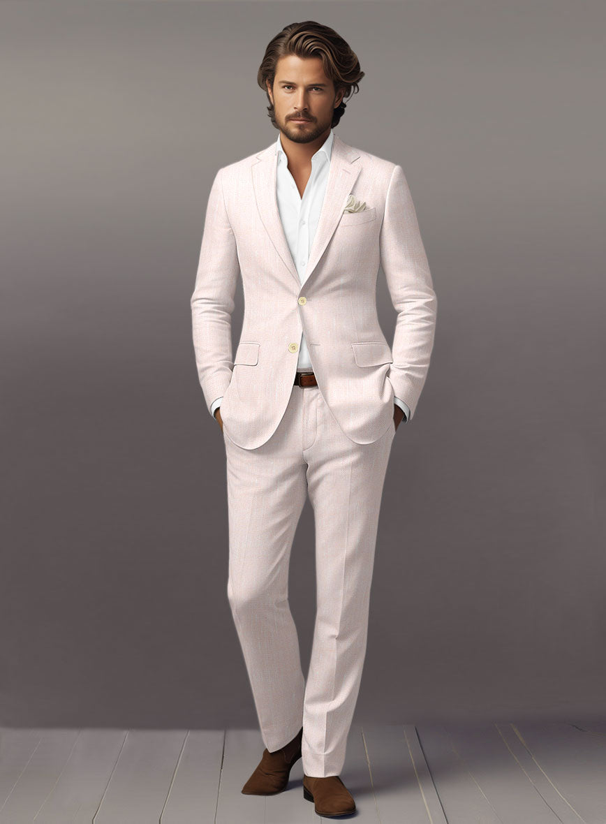 Pink Linen Suit  Men's Pink Linen Suit - StudioSuits