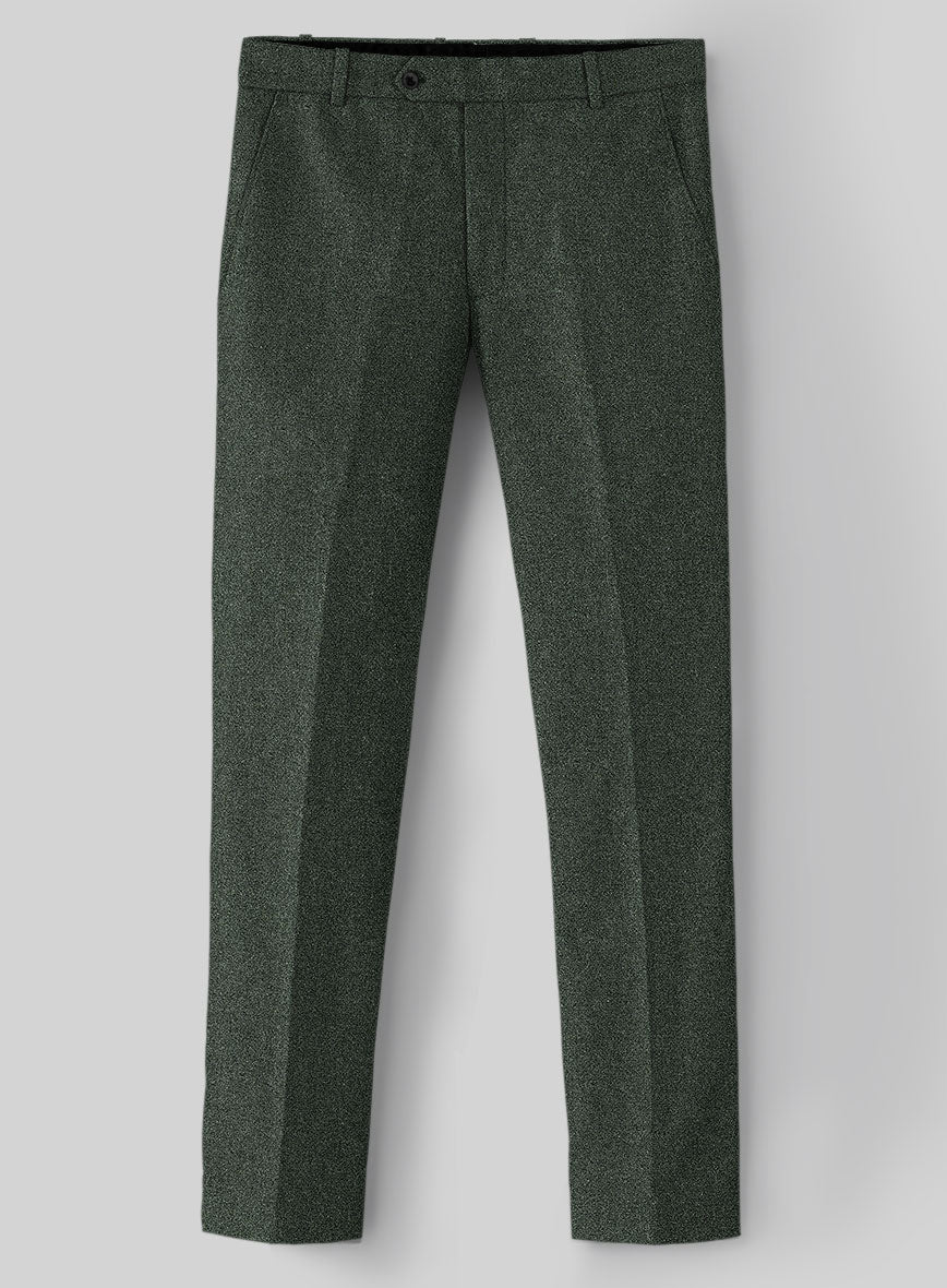 Rope Weave Green Tweed Pants - StudioSuits