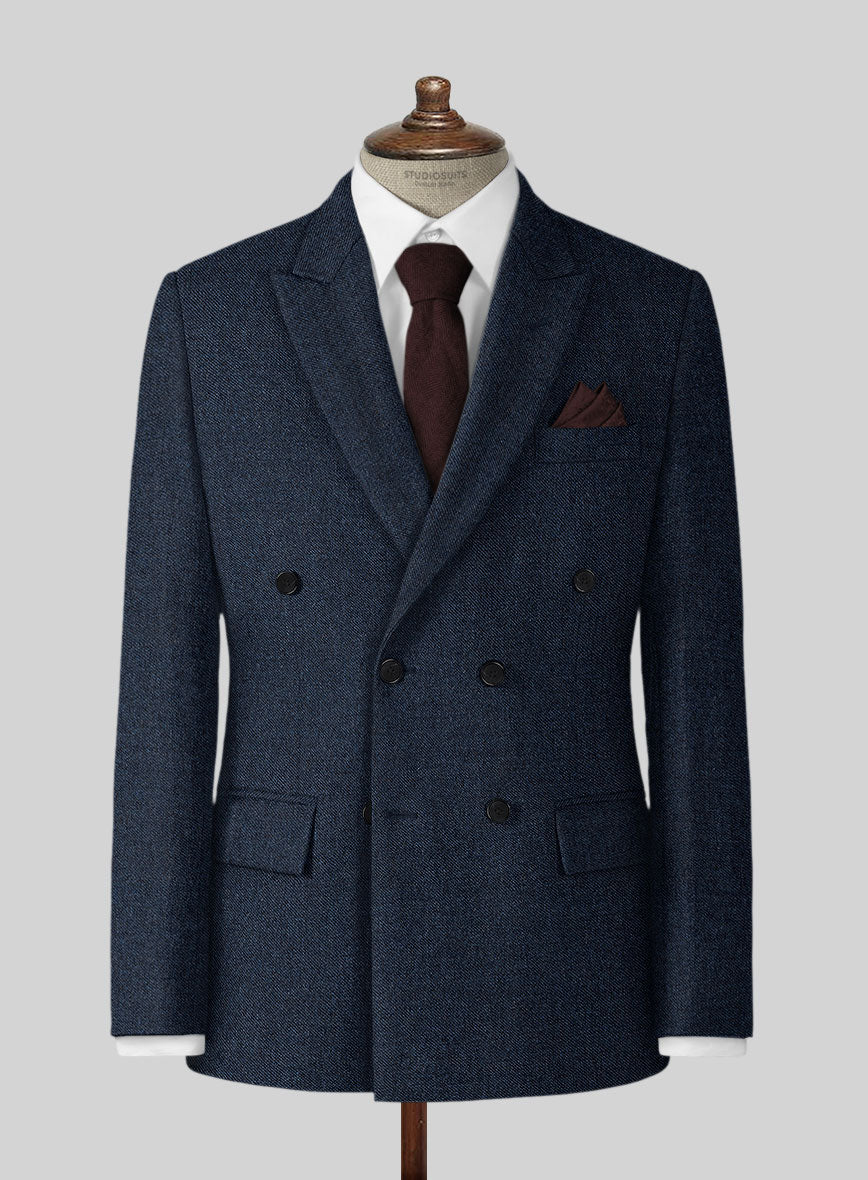 Royal Blue Denim Tweed Suit