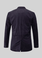 Royal Blue Suede Leather Blazer - StudioSuits