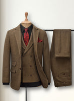 Royal Brown Heavy Tweed 3 Piece Suit - StudioSuits