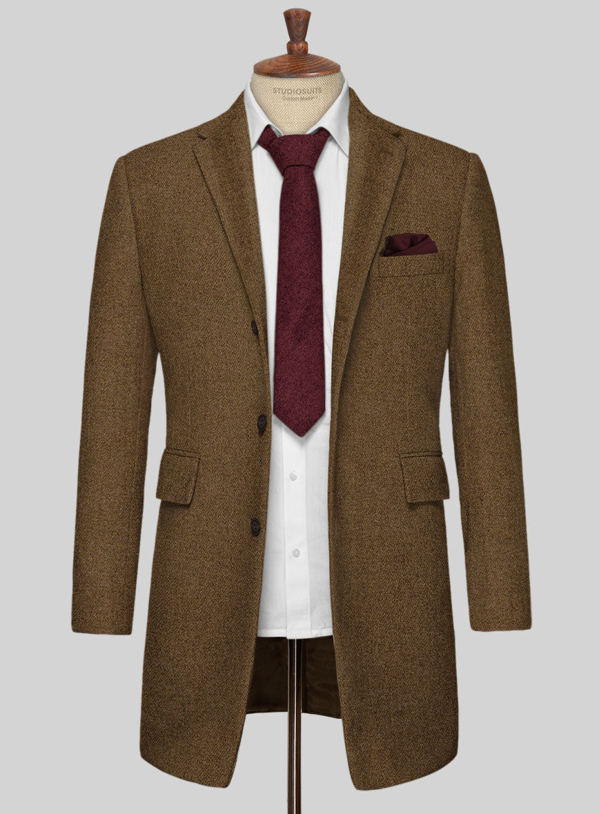 Royal Brown Heavy Tweed Overcoat – StudioSuits