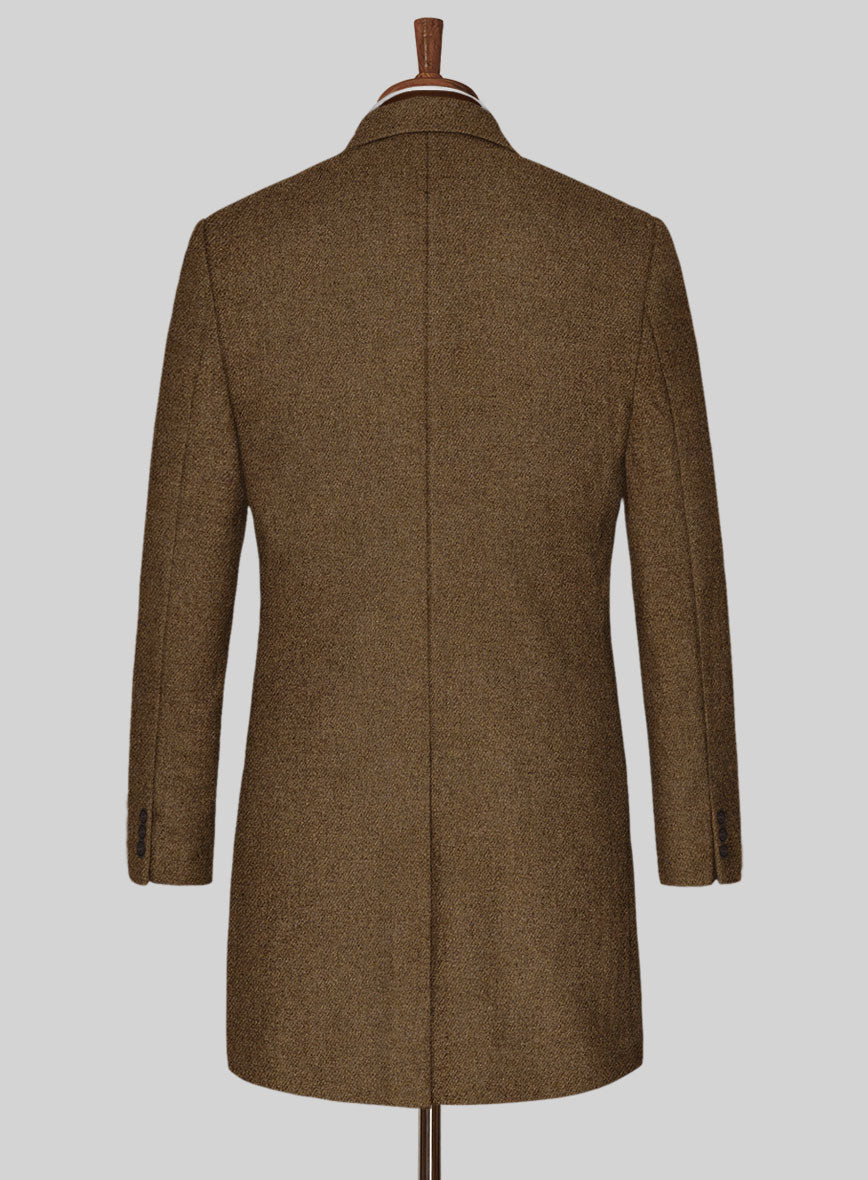 Royal Brown Heavy Tweed Overcoat - StudioSuits