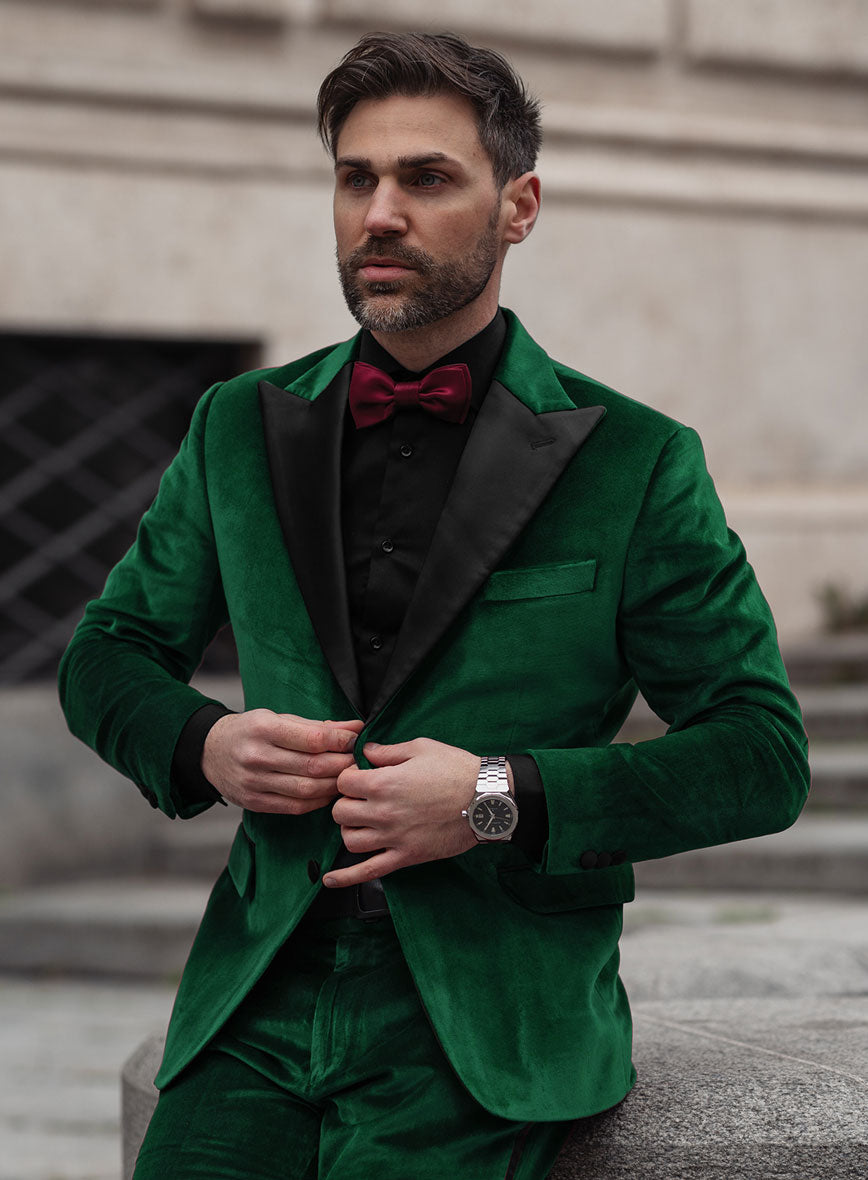 Dark green velvet tuxedo jacket best sale